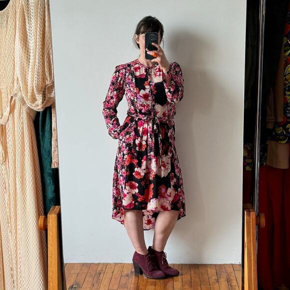 YOANA BARASCHI Maximalist Pink Print Button-Front Dress - Picture 1 of 8